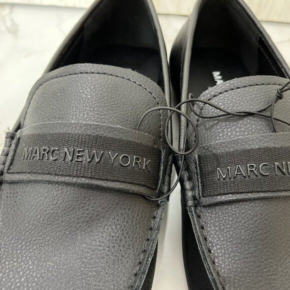 MARC NEW YORK ANDREW MARC Black Leather Slip On Loafers Shoes Men's Sz 9.5M NWOB - Picture 4 of 9